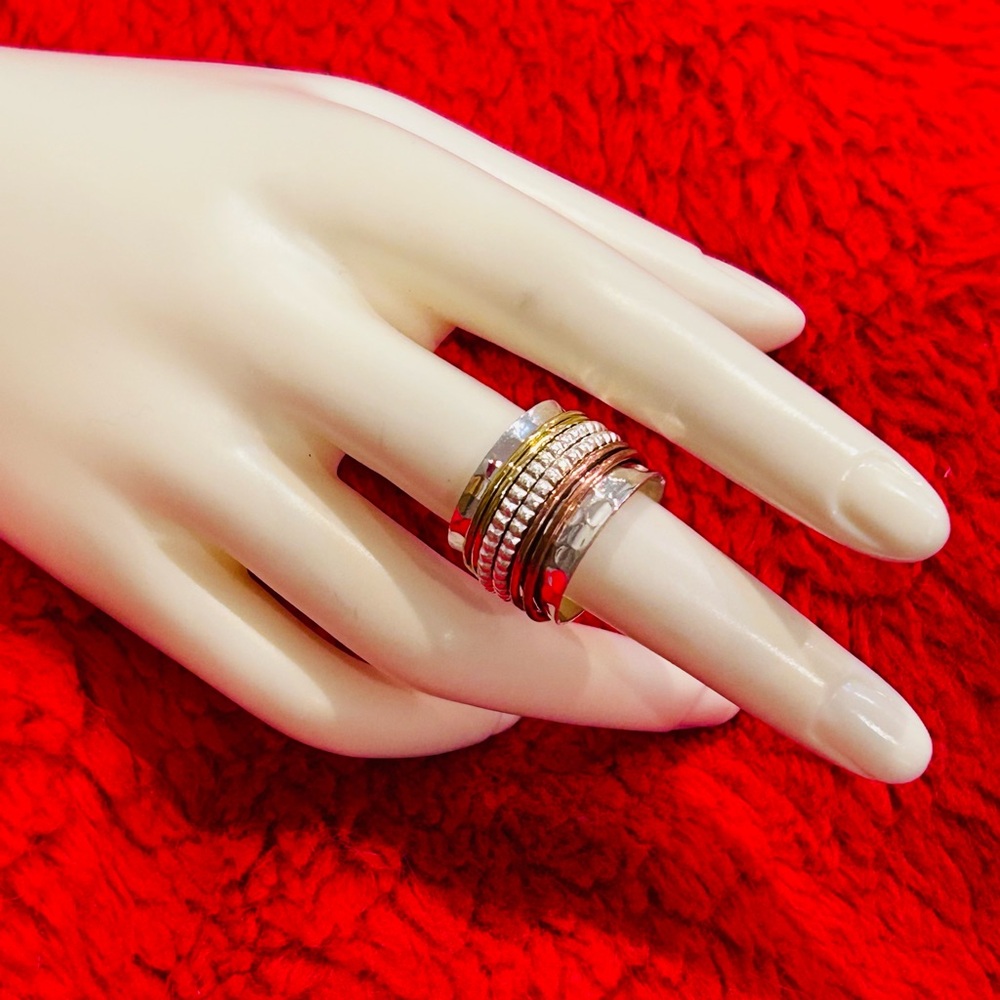 Elegant Gold And Silver Stacked Rings Sterling Silver 925